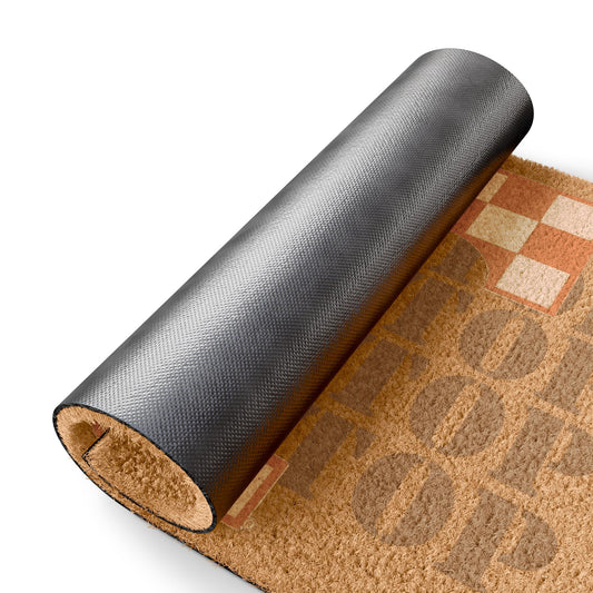 Checkered Monogram T Doormat | Coir Welcome Mat, Tennessee Inspired